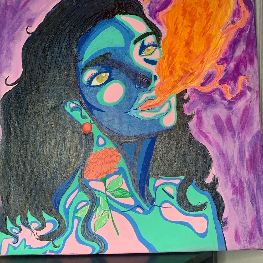 A painting called “Purple Haze”. An original by Jasmine Brooks